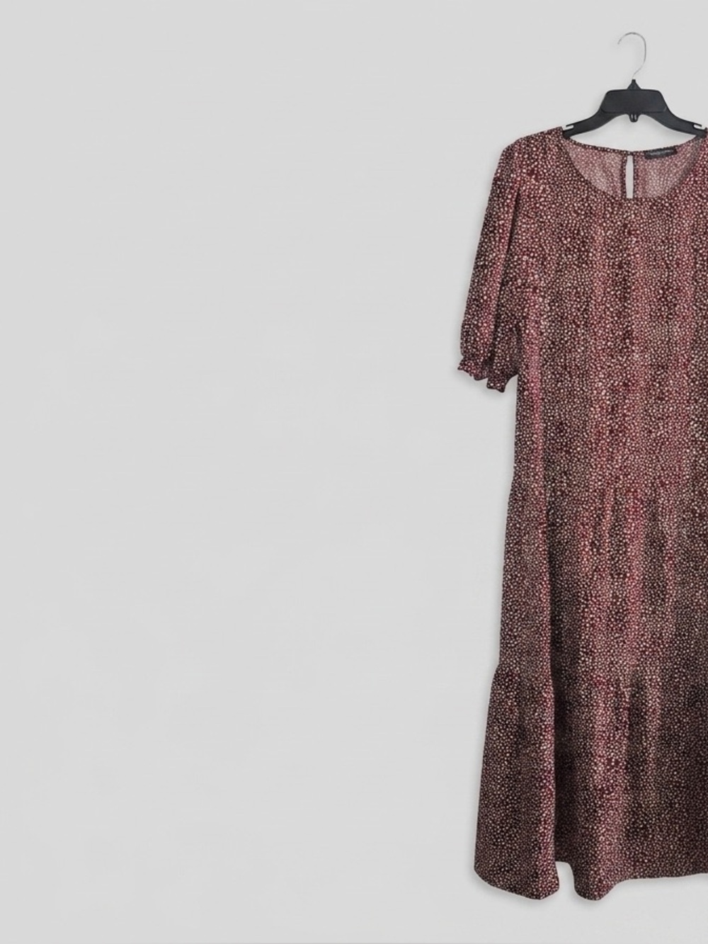 Speckled Midi Dress with Short Sleeves